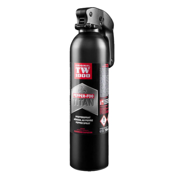 TW1000 Pepřový sprej Fog Titan s automatickým pružinovým uzávěrem a dosahem 4-6 m, 750 ml